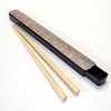 Parquet Woodgrain Box & Chopsticks Set - B4669