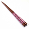 Plaid Magenta Wood Japanese Chopsticks - 25340